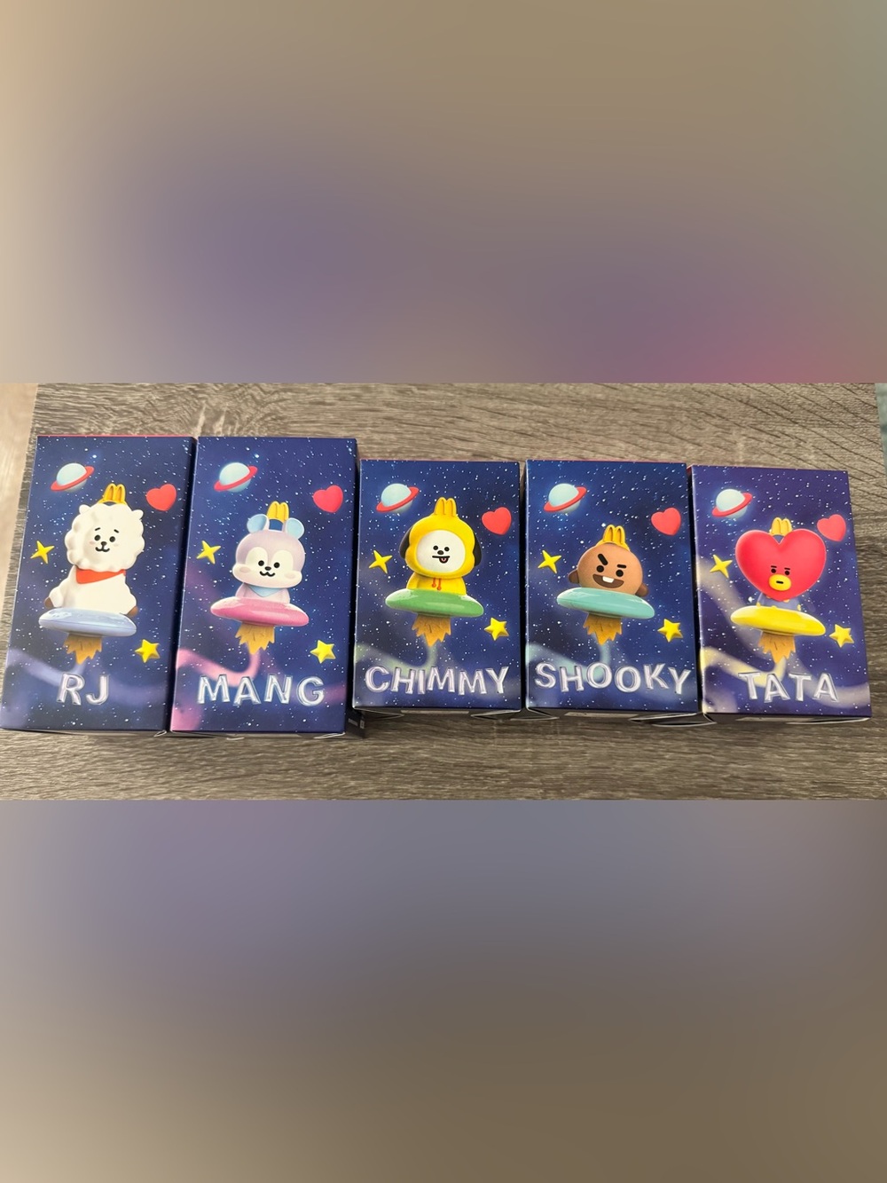 BT21 RJ, Mang, Chimmy, Shooky & Tata McDonald’s Happy Meal Collector Figurines